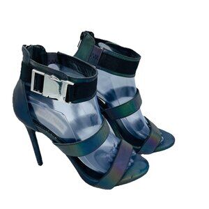 Steve Madden Heels Womens Size 8.5 M Felice Colorful Reflective Metalic Buckle